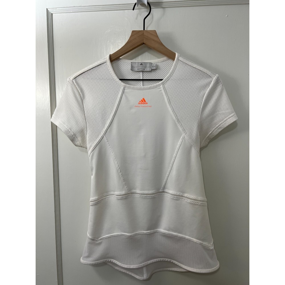Stella McCartney Adidas Barricade White Mesh Short Sleeve Top - Women's 40 (S)